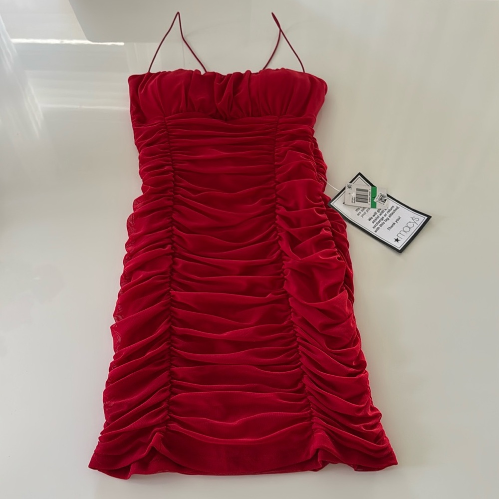 Red mini dress
